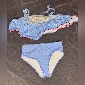 Tommy Bahama Blue and White Striped Kids Bikini